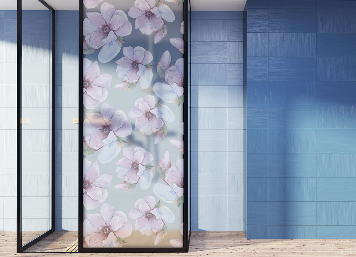 Frosted Floral Privacy Window Film