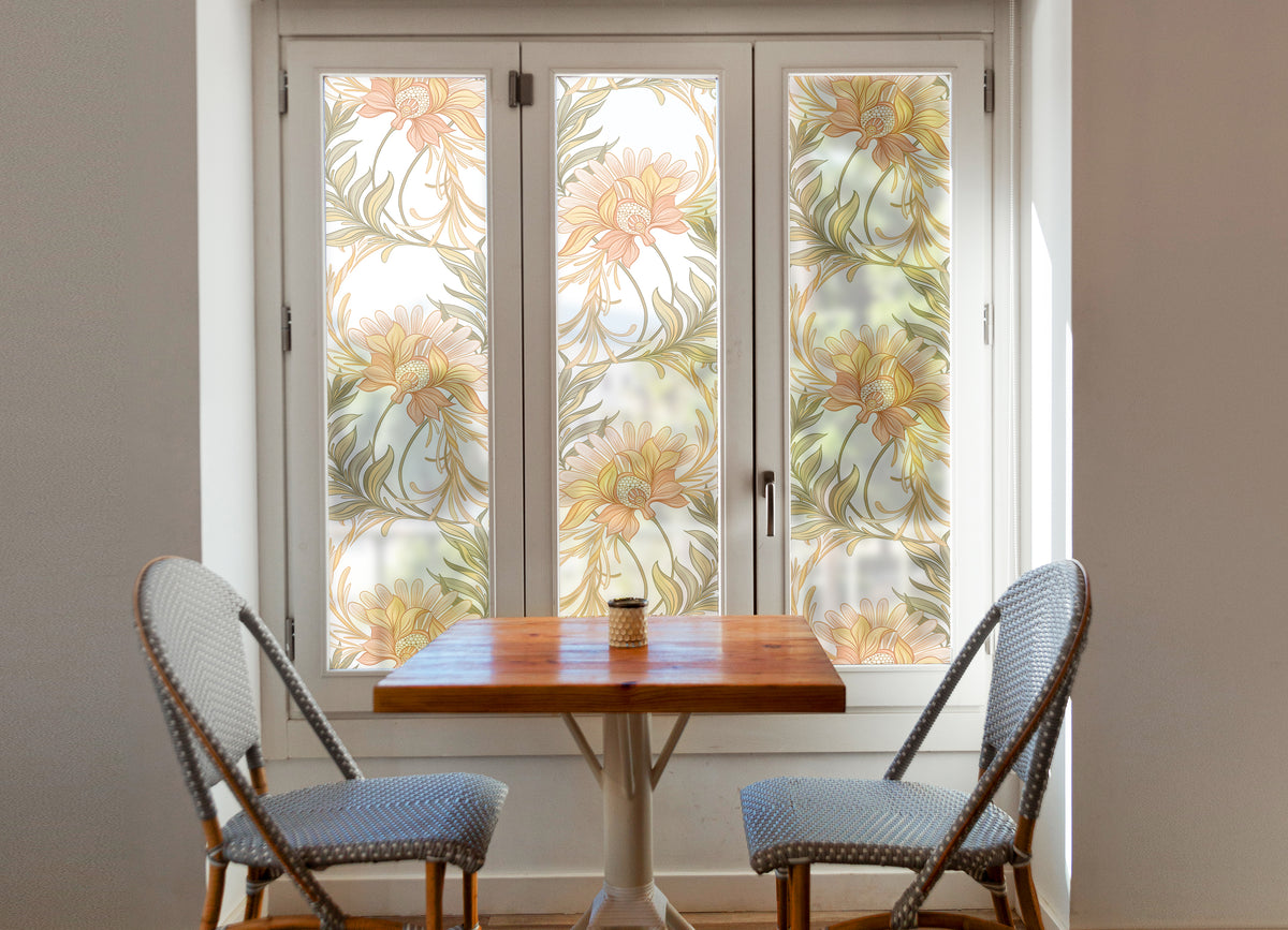 Golden Chrysanthemum Window Film