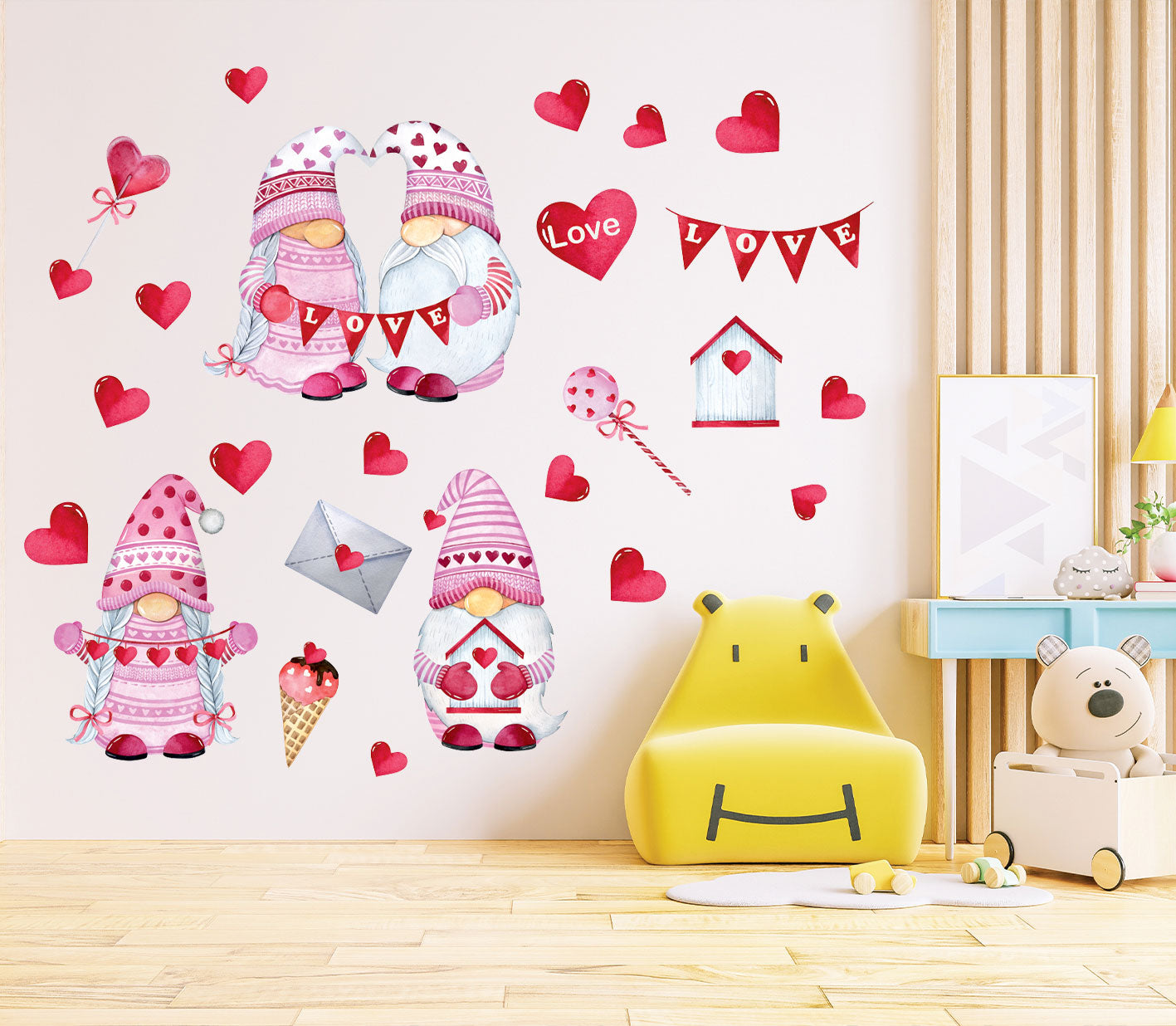 "Gnome & Sweet" Valentine Wall Decal Set