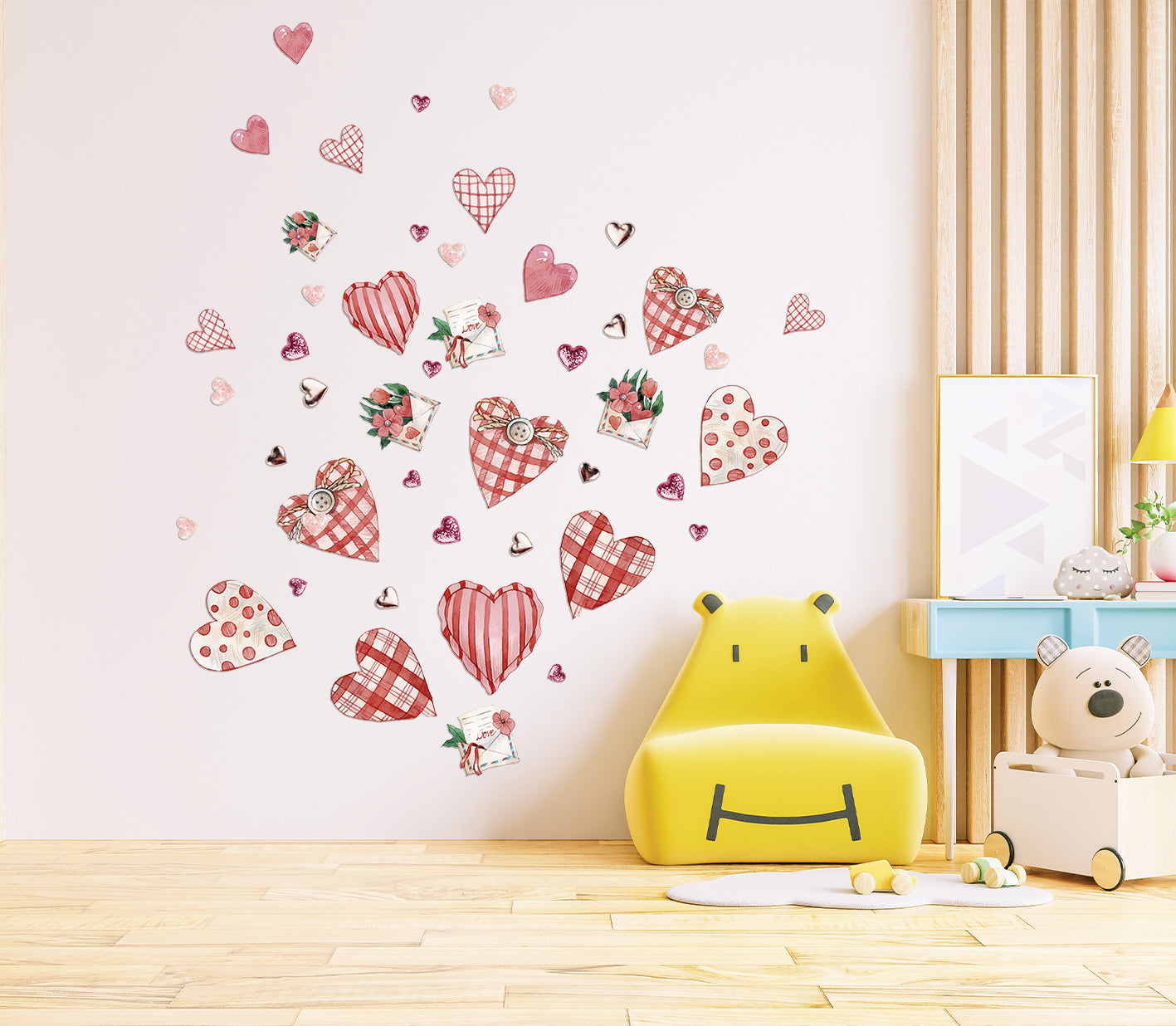 "Sketchbook Hearts" Wall Decal Set