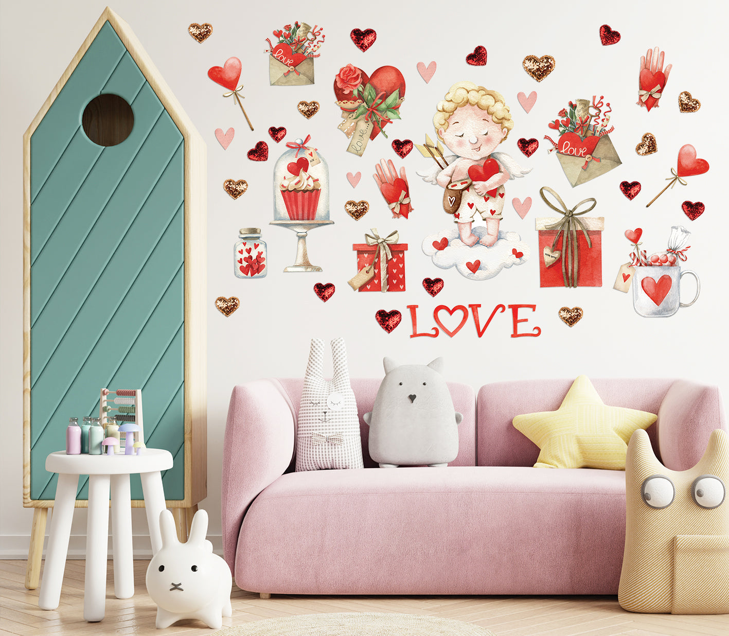 "Cupid's Sweet Valentine" Wall Decal Set