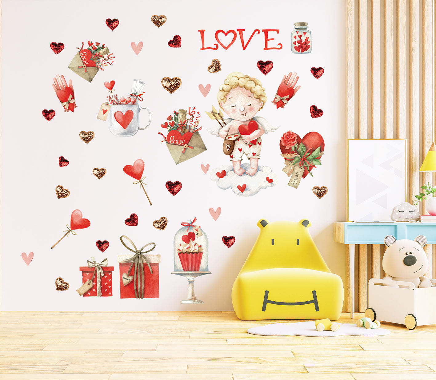 "Cupid's Sweet Valentine" Wall Decal Set