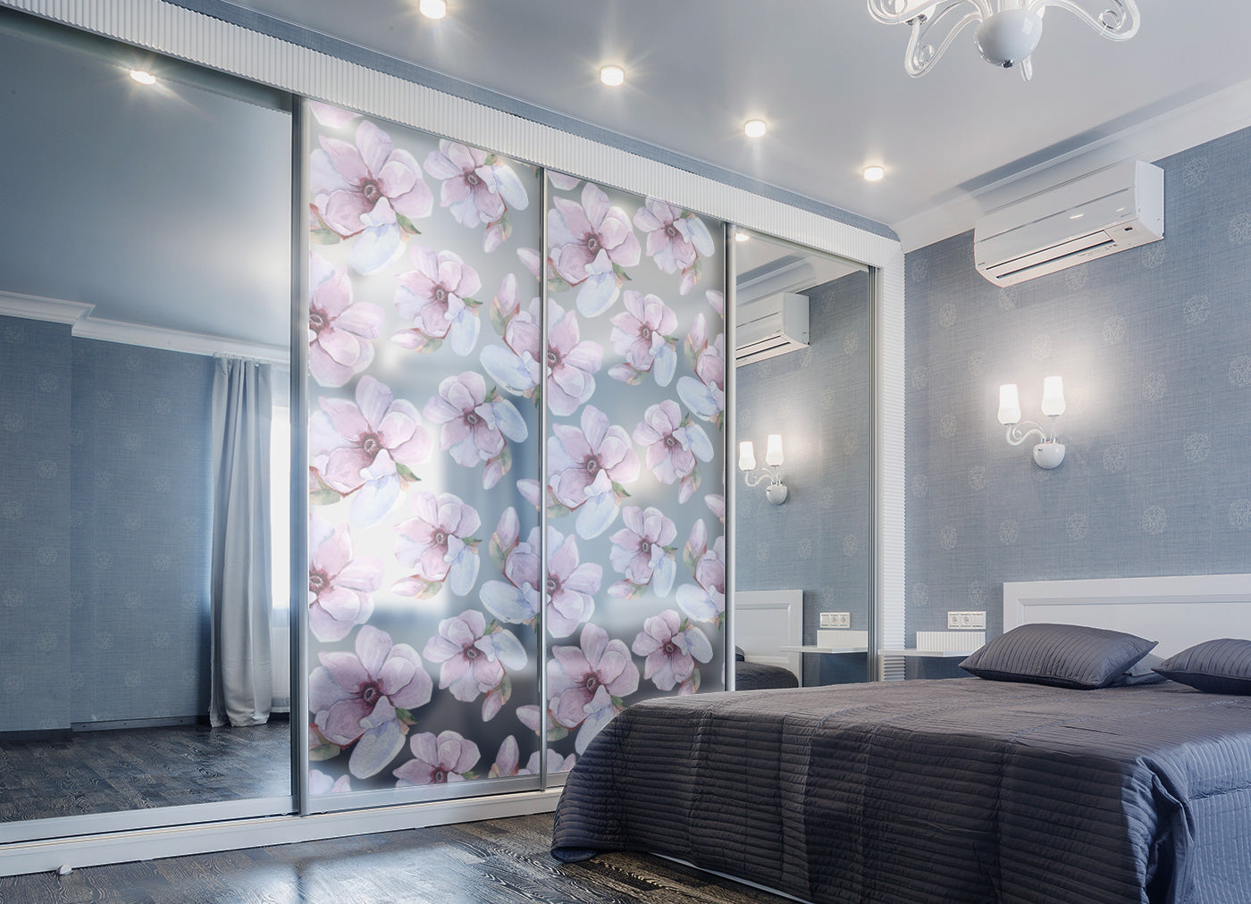 Frosted Floral Privacy Window Film