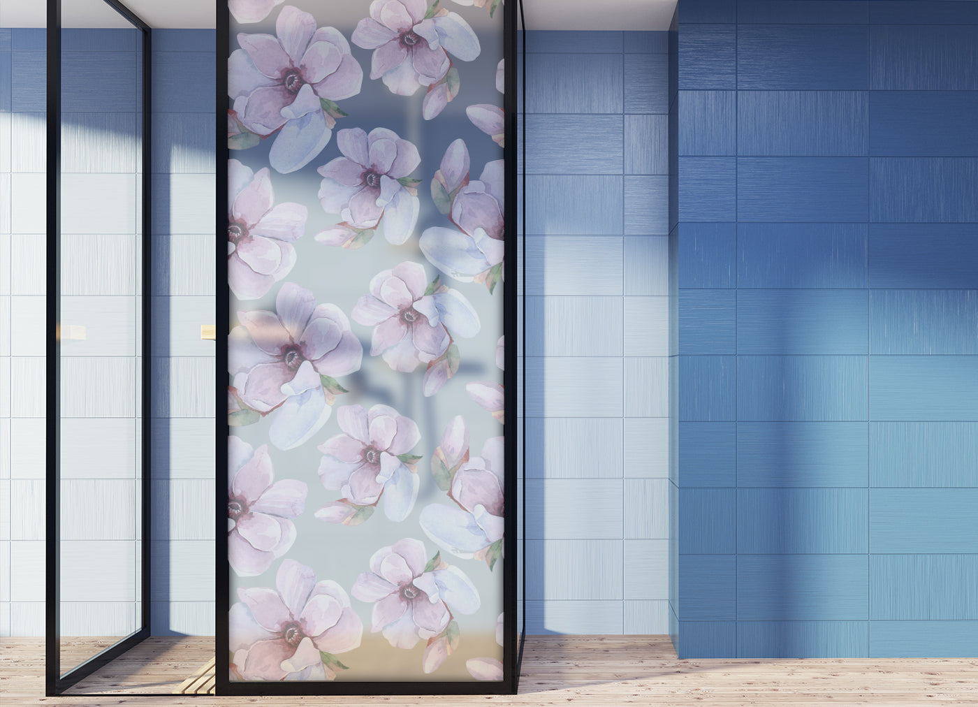 Frosted Floral Privacy Window Film