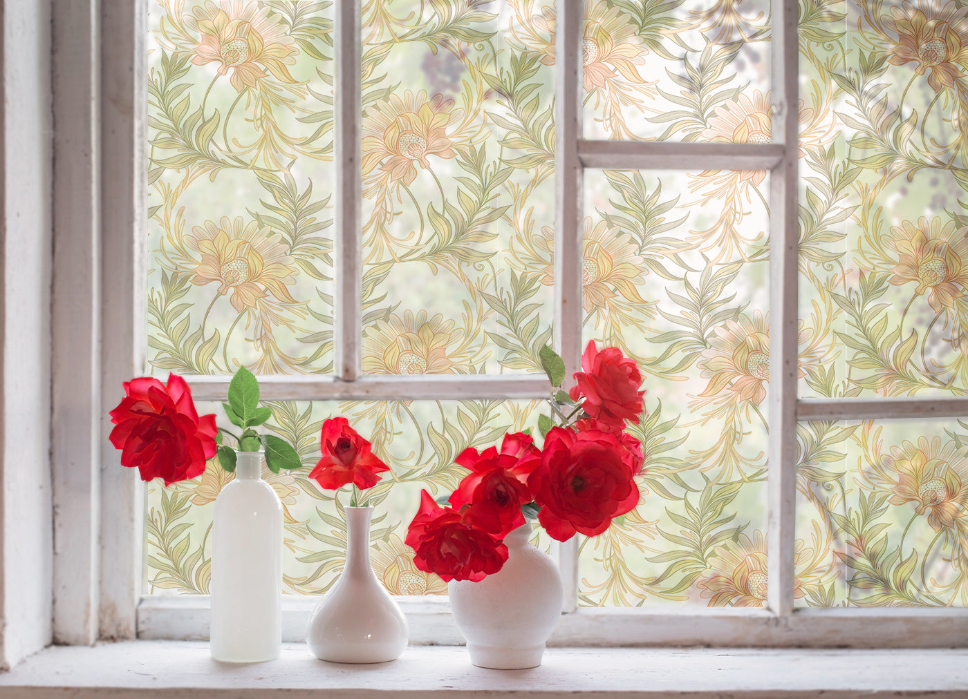Golden Chrysanthemum Window Film
