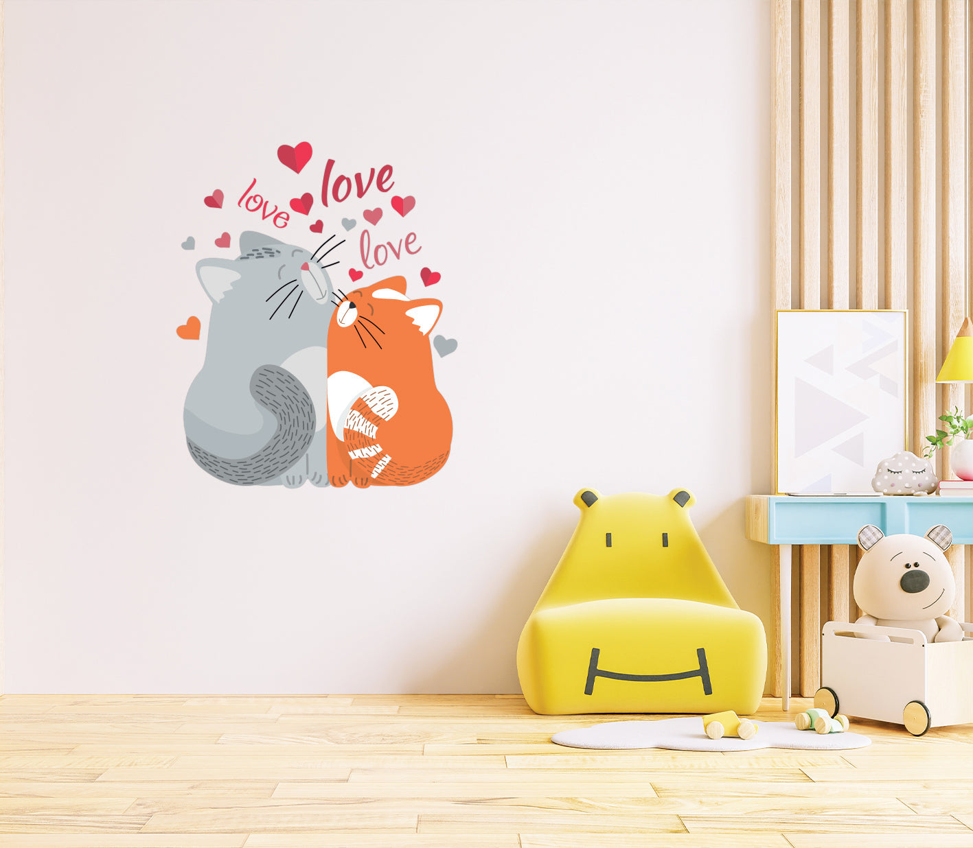 "Kissing Kittens" Wall Decal